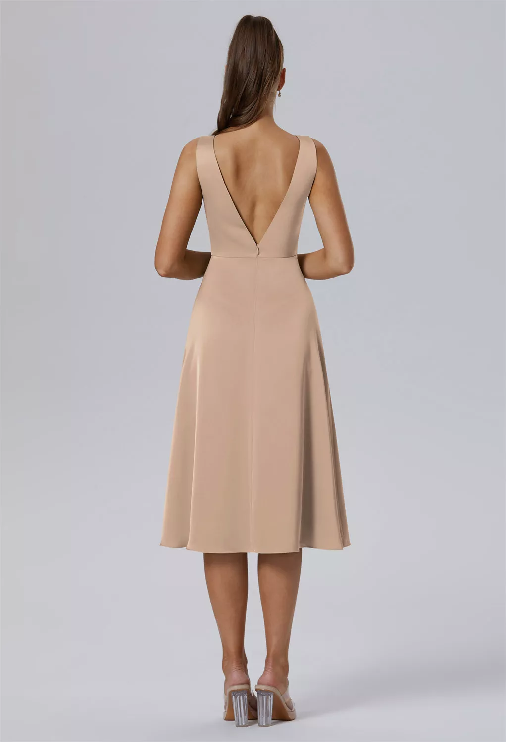 AW Ixajaw Taupe  Cocktail Wedding Guest Dresses